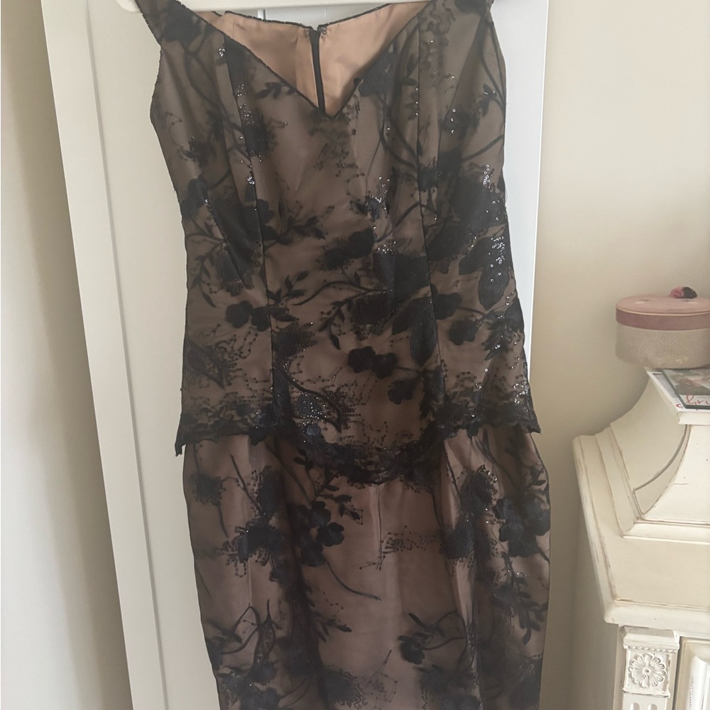 Elegant Black Floral Midi Dress